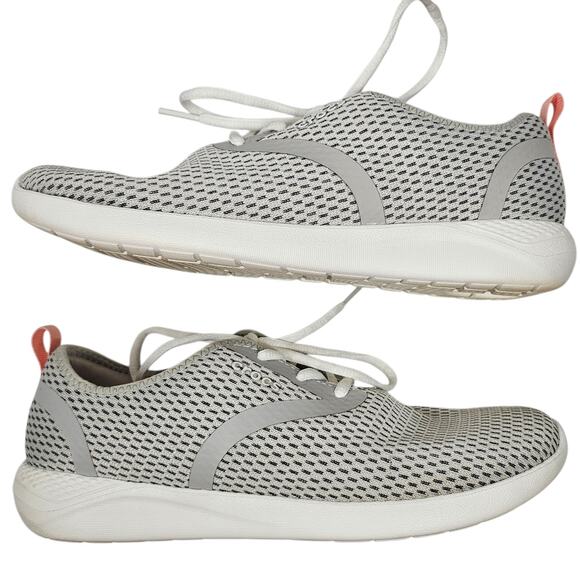 Crocs LiteRide Gray Mesh Lace Sneakers Women's Size 9 - Picture 4 of 9